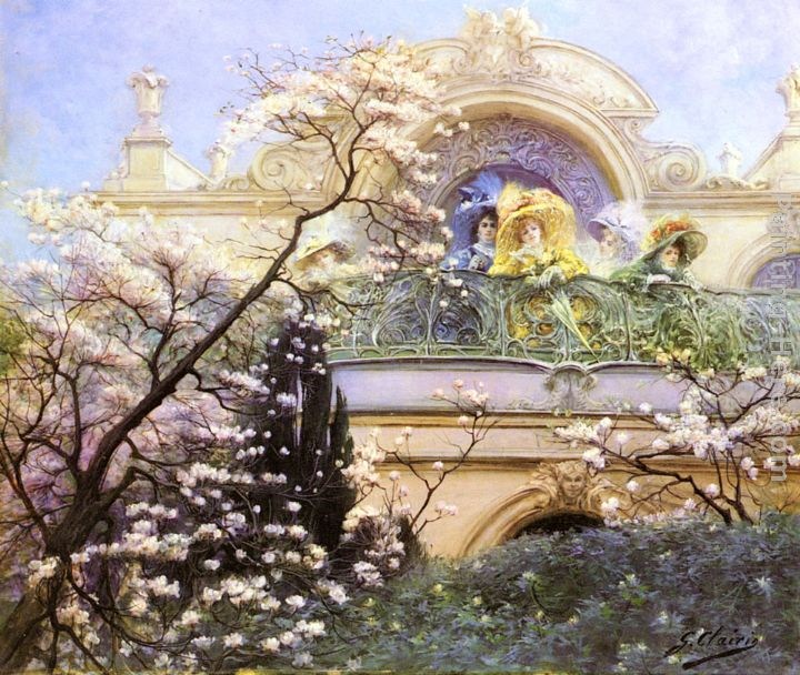 Georges Jules Victor Clairin On The Balcony